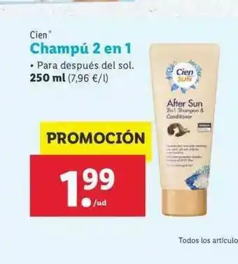 Lidl Cien Champú 2 En 1 250ml oferta