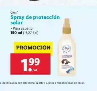Lidl Cien Spray De Protección Solar 150ml oferta