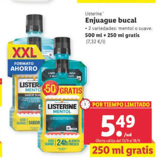 Lidl Listerine Enjuague Bucal oferta