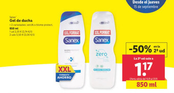 Lidl Sanex Gel de Ducha oferta