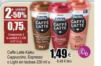 FROIZ Caffé latte kaiku cappuccino espresso o light sin lactosa oferta