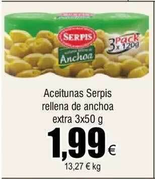 FROIZ Aceitunas serpis rellena de anchoa extra oferta