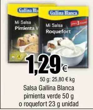 FROIZ Salsa gallina blanca pimienta verde o roquefort oferta