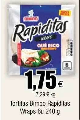 FROIZ Tortitas bimbo rapiditas wraps oferta