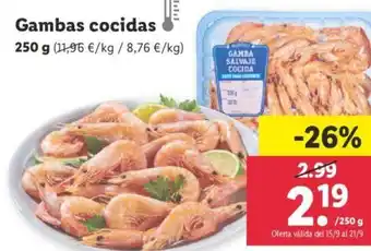 Lidl Gambas cocidas 250 g oferta
