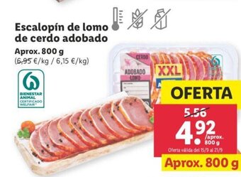 Lidl Escalopín de lomo de cerdo adobado oferta