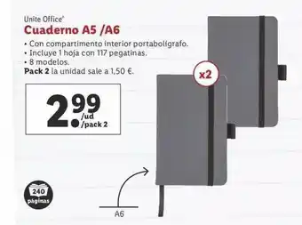 Lidl Unite Office Cuaderno A5/A6 oferta
