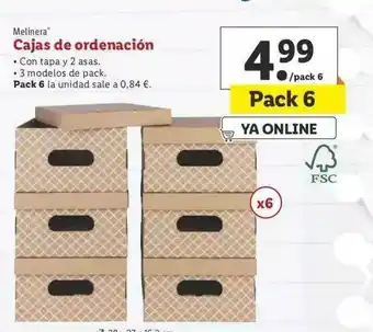 Lidl Melinera Cajas De Ordenacion Pack 6 oferta