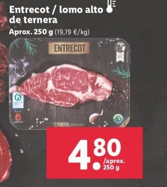Lidl Entrecot/ lomo alto de ternera oferta
