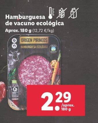 Lidl Hamburguesa de vacuno ecológica oferta