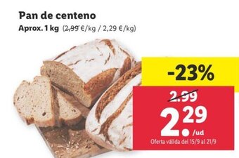 Lidl Pan de centeno oferta