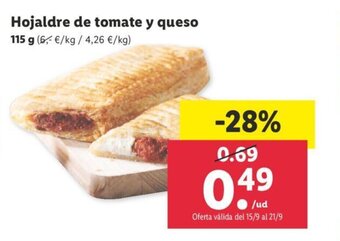 Lidl Hojaldre de tomate y queso oferta