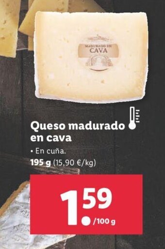 Lidl Queso Madurado en cava oferta