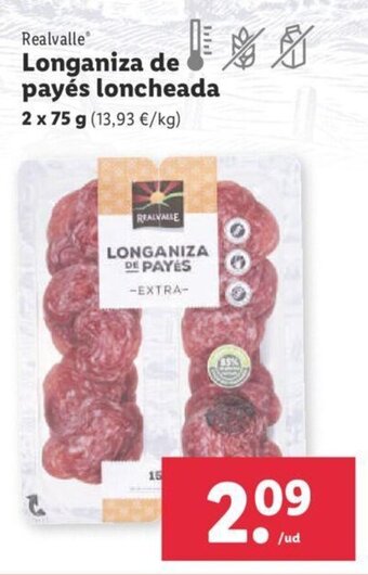 Lidl Realvalle Longaniza de payés loncheada oferta
