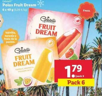 Lidl Gelatelli Polos Fruit Dream 6 x 49g oferta
