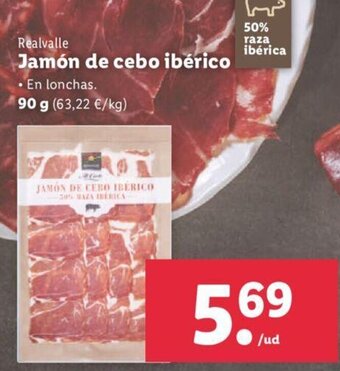 Lidl Realvalle Jamón de cebo ibérico oferta