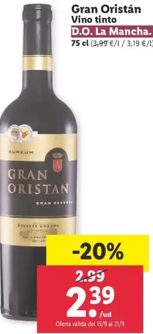 Lidl Gran Oristán Vino tinto oferta