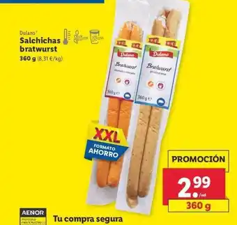 Lidl Dulano Salchichas Bratwurst 360g oferta