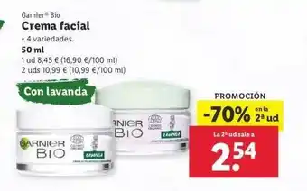 Lidl Garnier Bio Crema Facial 50ml oferta