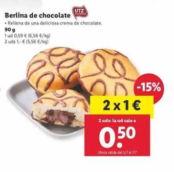 Lidl Berlina De Chocolate 90g oferta