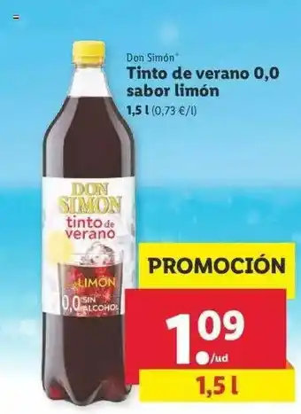 Lidl Don Simon Tinto De Verano 0,0 Sabor Limon 1,5L oferta