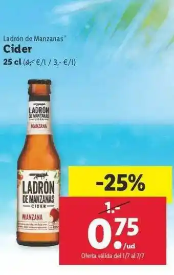 Lidl Ladrón De Manzanas Cider 25cl oferta