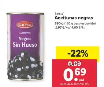 Lidl Baresa Aceitunas negras 350 g oferta
