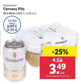 Lidl Perlenbacher Cerveza Pils oferta