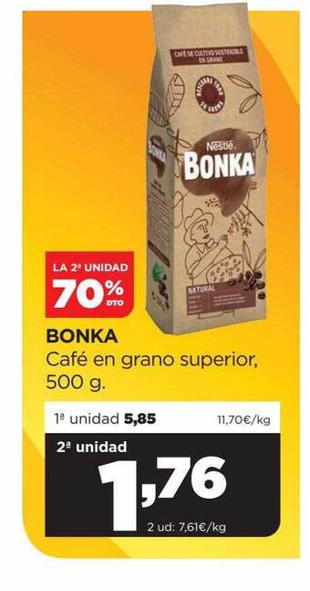 Alimerka La 2a unidad 70% dto bonka café en grano superior oferta