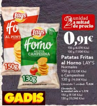 Gadis Patatas Fritas al Horno LAY'S oferta