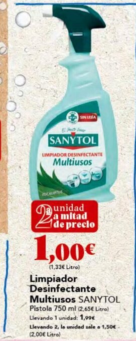 Gadis Limpiador Desinfectante Multiusos SANYTOL oferta