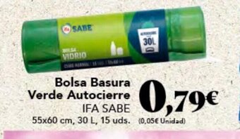 Gadis Bolsa Basura Verde Autocierre IFA SABE oferta