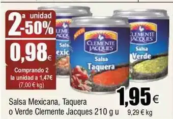 FROIZ Salsa mexicana taquera o verde clemente jacques oferta