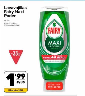 AhorraMas Lavavajillas fairy maxi poder oferta