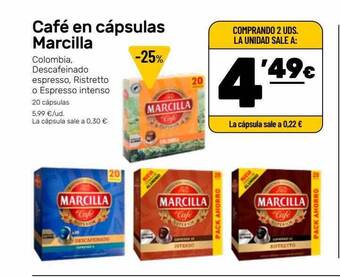 AhorraMas Café en cápsulas marcilla oferta