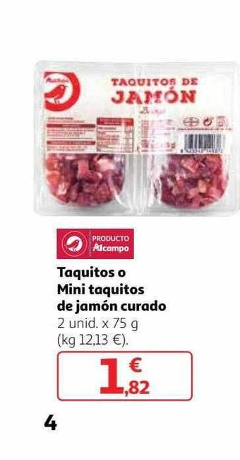 Alcampo Taquitos o mini taquitos de jamón curado oferta