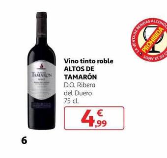 Alcampo Vino tinto roble altos de tamarón oferta