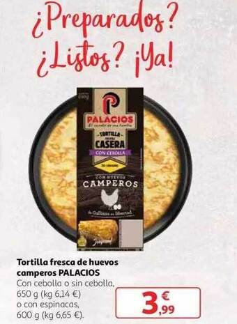 Alcampo Tortilla fresca de huevos camperos palacios oferta