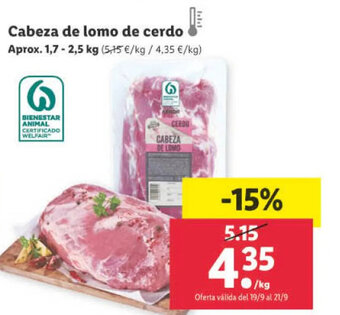 Lidl Cabeza de Lomo de Cerdo oferta