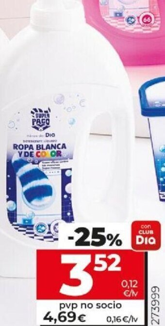 Dia Detergente Líquido Ropa Blanca y de Color oferta