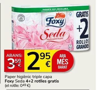 Consum Papel higiénico foxy oferta