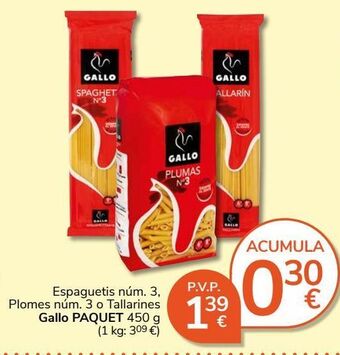 Consum Pasta gallo oferta