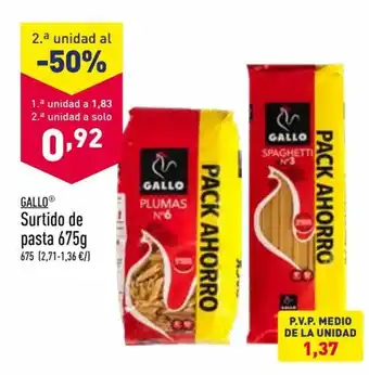 ALDI Gallo Surtido de pasta 675 g oferta
