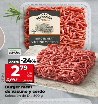 Dia Burger Meat De Vacuno y Cerdo oferta