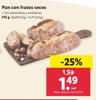Lidl Pan con frutos secos oferta