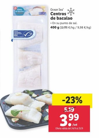 Lidl Centros de bacalao oferta