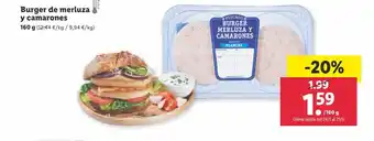 Lidl Burger de merluza u camarones oferta