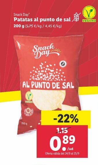 Lidl SNACK DAY patatas al punto de sal oferta