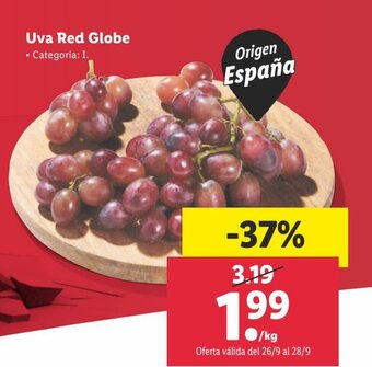 Lidl Uva red globe oferta