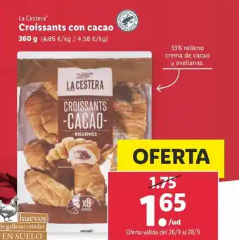 Lidl LA CESTERA croissants con cacao oferta